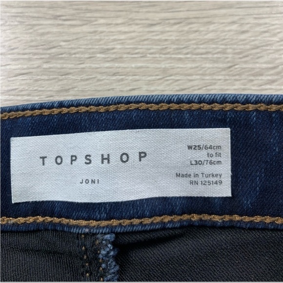 High-Rise Topshop Joni Jeans - Size 25W - Picture 7 of 13